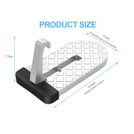 Car Doorstep Foot Pegs Car Pedal Doorstep, Universal U Shaped Hook Pedal, Multifunctional with Safety Hammer Car Doorstep Vehicle Folding Ladder for SUV, RV, Off-Road Vehicle (T-Silver)