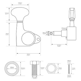 Banworks 3L3R Guitar Tuning Pegs 16:1 Ratio Guitar String Tuning Machine with 90 Degree Mounting Shield for Les Paul LP SG Electric or Acoustic Guitar JT/JXQ-09 Chrome
