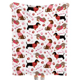 YABUKITA Valentine Dachshund Blanket for Kids Pets Gift for Dachshund Lovers Lightweight Soft Blanket for Home Sofa 40x50in for Kids/Child