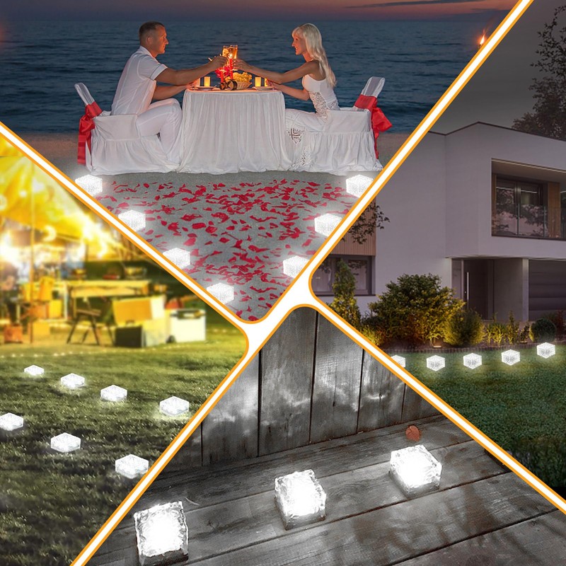 JKIMK Solar Brick Lights - Outdoor Waterproof Patio & Garden