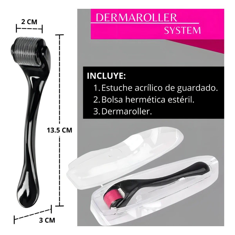 Facial Barba 0.5 Mm Titanio Regenera Colágeno 2 Piezas