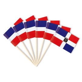 Dominica Flag Small Mini Dominican Flag Toothpicks for Party Appetizers, Cupcakes, Cakes, and Food, Perfect for National Holidays, Sports Events, and Themed Parties