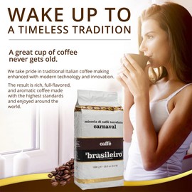 Danesi Caffe Italian Coffee Beans - Whole Roasted Coffee Beans for Espresso - Espresso Coffee Beans & Medium Roast Whole Bean - Coffee Bean - Coffee Beans Espresso - Coffee Whole Bean - Brasileiro (2.2lb)