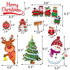 Christmas Wall Decals 142PCS Christmas Wall Stickers Removable Merry Christmas Wall Decorations Christmas Bathroom Fireplace Wall Decor Santa Claus Snowman Reindeer Wall decal Indoor