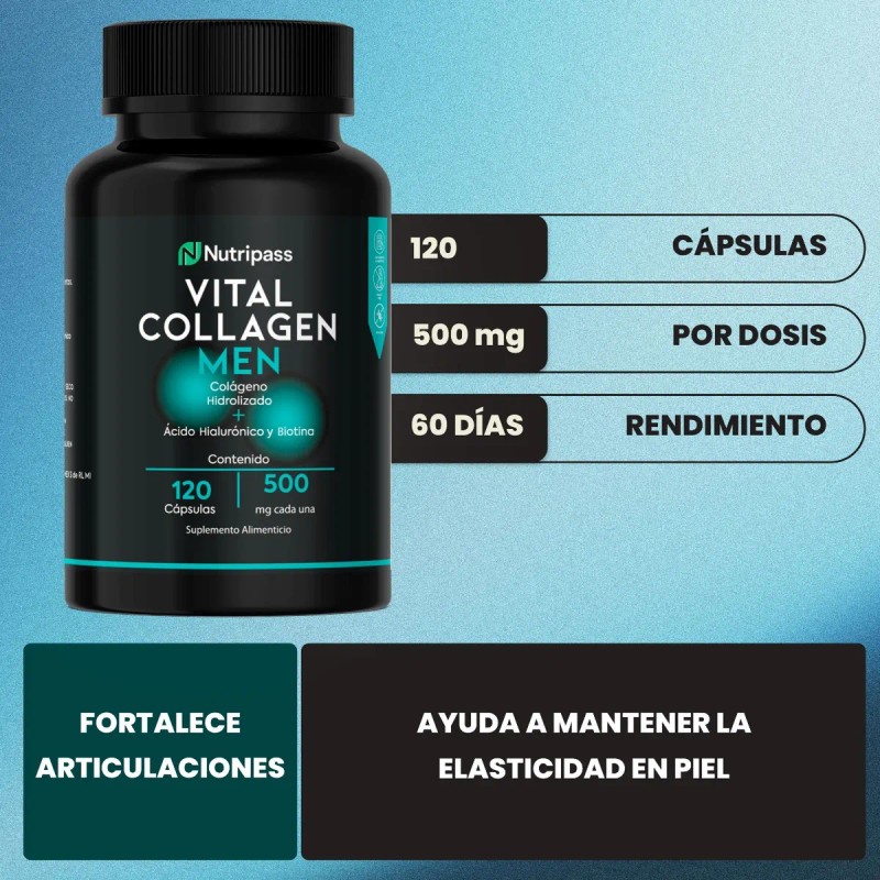 Vital Collagen Men Nutripass Colágeno 120 Cápsulas