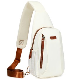 AO ALI VICTORY Crossbody Bags for Women Nylon Cross Body Travel Shoulder Handbags Lady Chest Purse Fanny Pack Sling Backpack, Beige, Daypack Backpacks