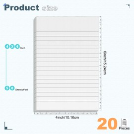 20 Pack Note Pads 50 Sheets Small Notepads 4x6 Inch Lined Writing Memo Pads for Home Office School Refills Scratch Pads with Pad Narrow Ruled Mini Pocket Writing Pads of Paper for Students and Teacher
