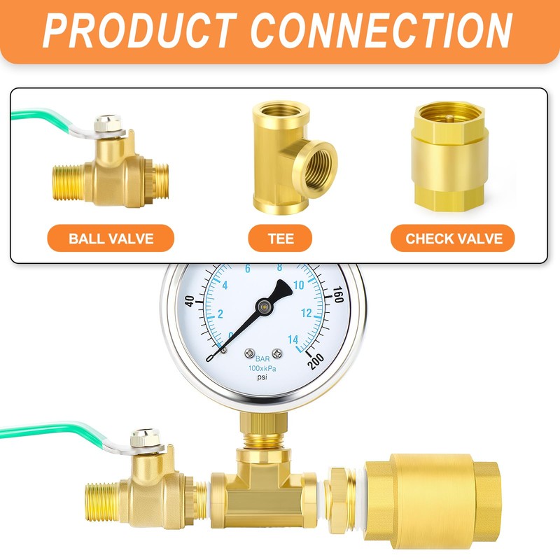 GASHER 1PCS Brass Check Valve 1-1/2" Female Thread, Backflow Prevention,