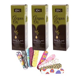 SAESR 3-Pack Argan Oil Hand and Nail Cream for Women 100ml Bundled with SAESR Nail File. Hand and Nail Cream for Smoother and Softer Hands. Hand & Nail Creams for Long-Lasting Hydration.