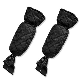 Ice Scraper with Glove - Waterproof & Windproof Ice Scraper Mitt for Car Windshield Window - Warm & Cozy Snow Remover Glove Auto Snow Brush with Foam Grip - Winter Accessories No Scratch for Car