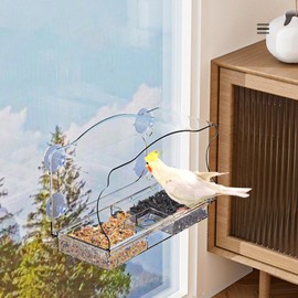 Wild Bird Feeders | Transparent Hummingbird Feeder,Acrylic Feeding Tray with Suction Cups for Garden Backyard Patio Apartment