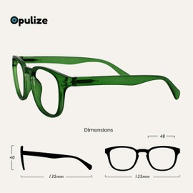 OPULIZE Pop Reading Glasses 2 Pack Fun Round Matt Frame Moss Green Spring Hinges Scratch Resistant Mens Womens RR2-6 +1.00