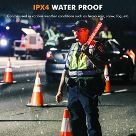 Jade Butterfly Traffic Wand, 10 Inch Rechargeable Traffic Control Baton with Magnet, 3 Flashing Modes Red Safety Baton for Traffic Control, Parking, Aircraft, Car Directing