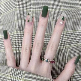 [ALLEVG] Nail Tip, Nail Tip, Short, Autumn and Winter, Cute, Simple, Stylish, Nail Tip, 24 Pieces, Nail Tip, Short, Spring and Summer, Popular, Japanese, Cute, Simple, Stylish, Coming of Age
