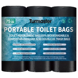 Turmaster 25/50 / 75 Pcs Portable Camping Toilet Bags,5 Gallon Compostable Toilet Replacement Bags for camping toilet, portable potty bags for Outdoor Camping