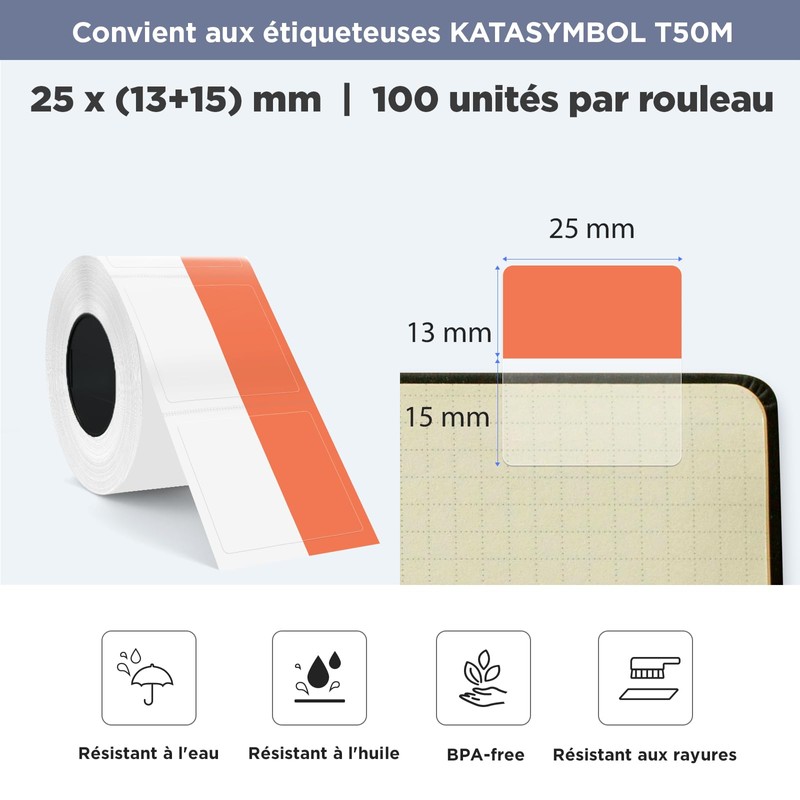 SUPVAN Katasymbol T50M Pro Label Tape Paper, Waterproof Labels for