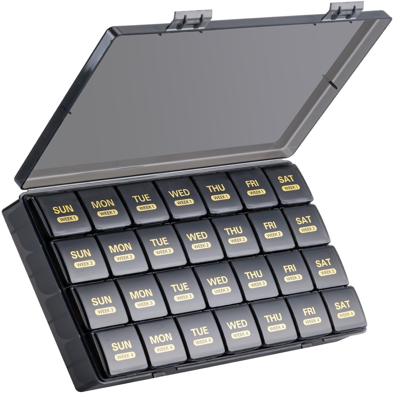 Monthly Pill Organizer, 28 Day Pill Box 1 Time a