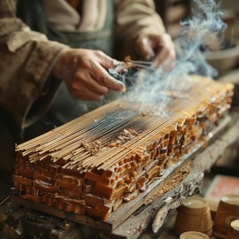 The Parfumerie Egyptian Musk Incense Extra Large Jumbo Natural Joss Stick 19 in. 30 Sticks Hand-Dipped