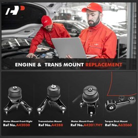 A-Premium 4PCS Engine Motor Mount and Transmission Mount Set Compatible with Toyota Avalon 2013-2018 & Lexus ES350 2013-2017, 3.5L, Automatic Transmission, Replace # 1236231060, 123720H090