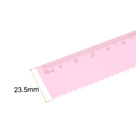 sourcing map Straight Ruler 15cm Metric Aluminum Alloy Ruler Wave Edge with Small Hole Measuring Tool for Children Study Classroom Office, Cotton Candy