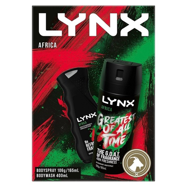 Lynx Africa Duo Gift Set 2023 (Bodyspray 165ml + Bodywash 400ml)