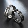 Men's Viking Rune Ring, Silver/Gold/Black Hollow Nordic Ring for Men,