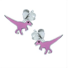 Pink T-Rex Dinosaur Earrings 925 Sterling Silver