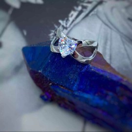 unbranded CZ Heart Stainless Steel Engagement Ring