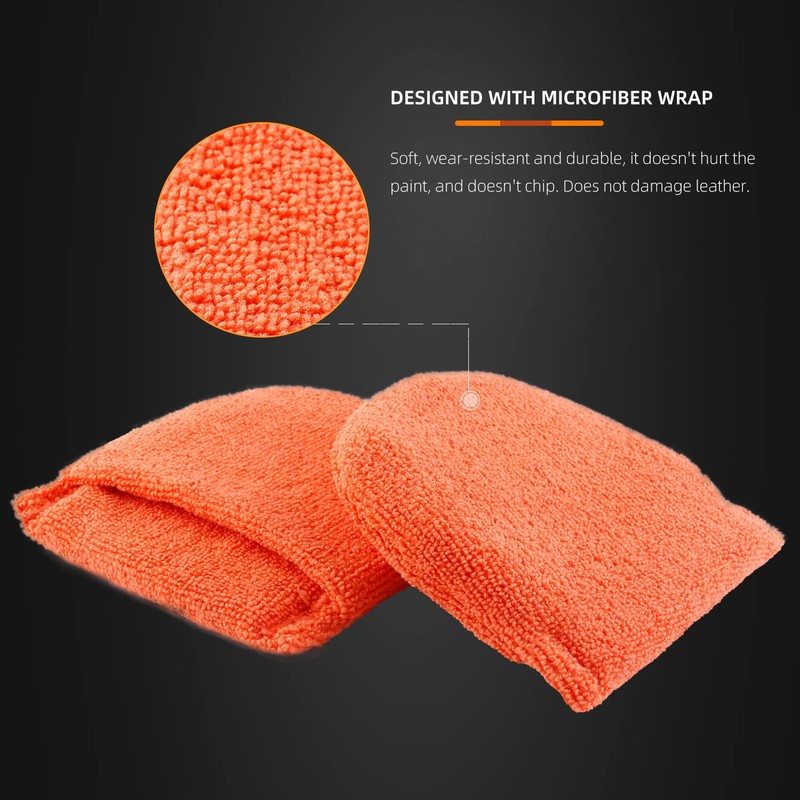 Microfiber applicator pad, Microfiber Sponge, SPTA 10Pcs Ultra-Soft Microfiber Wax