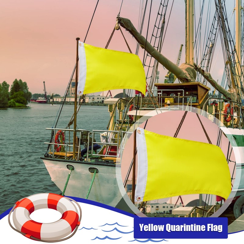 2 Pcs Yellow Quarantine Flag Blank Nautical Quarantine Message Flags