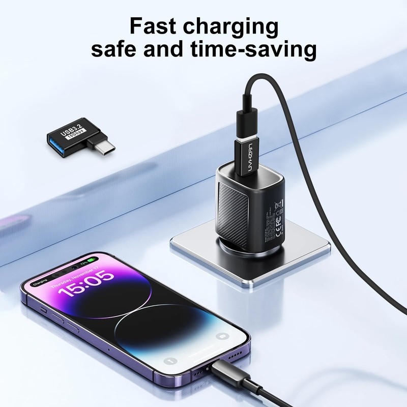leizhan USB 3.2 Adapter 2pcs, USB-A Buchse zu Typ-C Stecker