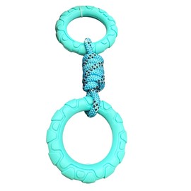 Zvire Double Ring Dog Tug Toy with Rope – 25cm, Durable Play Toy For Small Dogs – Ideal for Chewing and Tugging -1PC