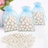 G2PLUS Blue Organza Bags 4x6 in, 100PCS Drawstring Organza Bags,