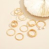 9 Pieces Trendy Wireless Hollow Stacking Rings Set for Women,Cute