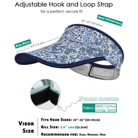 Alnorm Packable Sun Visor Stylish Hat for Outdoor Activities Blue Paisley