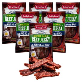 Bridgford Sweet Baby Ray’s Beef Jerky Roasted Garlic 10 oz Pack of 6 - Healthy Beef Jerky for Your Dietary Preferences - Ready-To-Eat High Protein Beef Jerky for On-the-Go Snacking and Busy Lifestyles