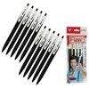 FLAIR 10 x 0.7mm Ezee Click BLACK Ballpoint Retractable Pens