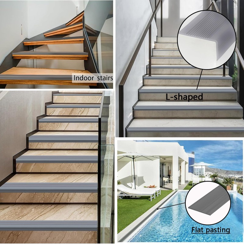 Vinyl Stair Nosing 8Ft Self Adhesive Stair Edge Protector Stair