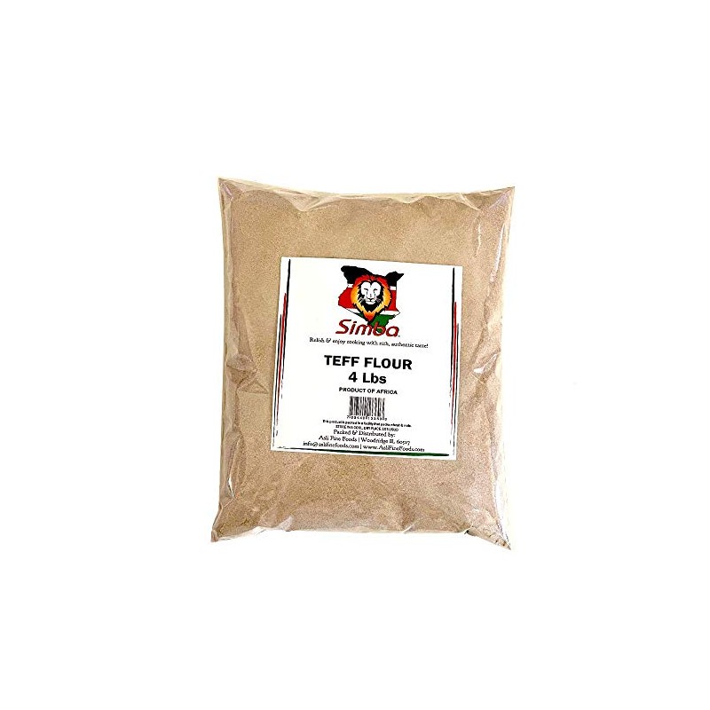 Simba African Teff Flour, 4 Pounds | Perfect for Baking,