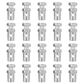 20 Pcs 1/8" Throttle Brake Cable Ends Stops, Throttle Cable Stops Locks Clamp Go Kart Brake Cable Ends for Motorcycle Motorized Bike Clutch Cable Bicycle Garden Lawn Mower Scooter Parts (Silver)