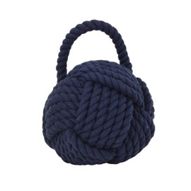 Creative Co-op Knot Cotton Door Stop Nautical Rope, Navy Blue