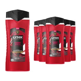 Lynx Lynx Fine Fragrance Collection Body Wash for Men Cherry Spritz, Pack of 6, Premium Shower Gel Infused with Essential Oils That Gives You 12 Hours of Freshness, 400 ml