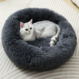 Fhodigogo Dog Bed Doughnut Bed Cats Cuddly Cushion for Dog Cushion Dog Cat Bed Dog Bed Cat Bed Small Dog Bed Round Dog Cushion for 10 kg