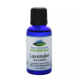 Pure Mountain Botanicals Lavender Bulgarian Essential Oil - 100% Pure Natural & Kosher - 1 fl oz Bottle
