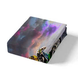 Motorbike Comforter Cover Single,Boys Motocross Rider Duvet Cover Teens Racing Motorcycle Dirt Bike Bedding Set Child,Motorbike Vehicles Extreme Sport Quilt Cover,Kids Car Theme Room Decor