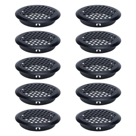 MTMTOOL Set of 10 Air Vents 2 1/9 Inch(53mm) Black Circular Soffit Vent Stainless Steel Round Mesh Hole Louver Vent for Kitchen,Bathroom,Cabinet,Wardrobe and Shoe Cabinet
