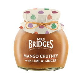 Mrs Bridges Mango Chutney with Lime & Ginger, Made in Scotland, 10oz Jar (Pack of 2)
