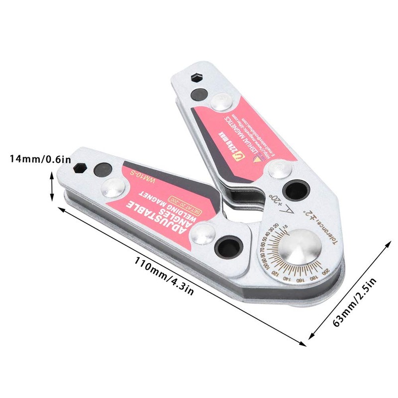 Adjustable Angle Welding Magnets with Wrench, 20-200 Degree Adjustable Angles