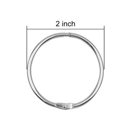 KTOJOY 2 Inch (15 Pack) Loose Leaf Binder Book Rings, with Metal Nickel Plated for Key,and Index Cards, for School, Home, or Office, Silver