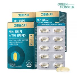 Green Monster Max RTG (rTG) Omega 3 60 capsules (3) / 그린몬스터 맥스 알티지(rTG) 오메가3 60캡슐 3개